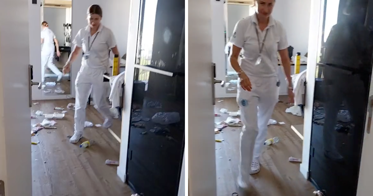 Una Limpiadora Muestra C mo Han Dejado La Habitaci n De Un Hotel En 